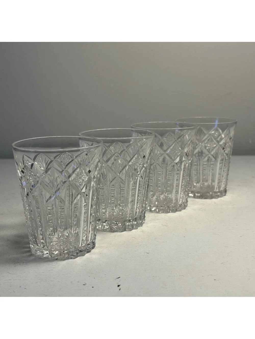 Antique Signed Libbey American Brilliant Cut Glass Pitcher & 4Tumblers